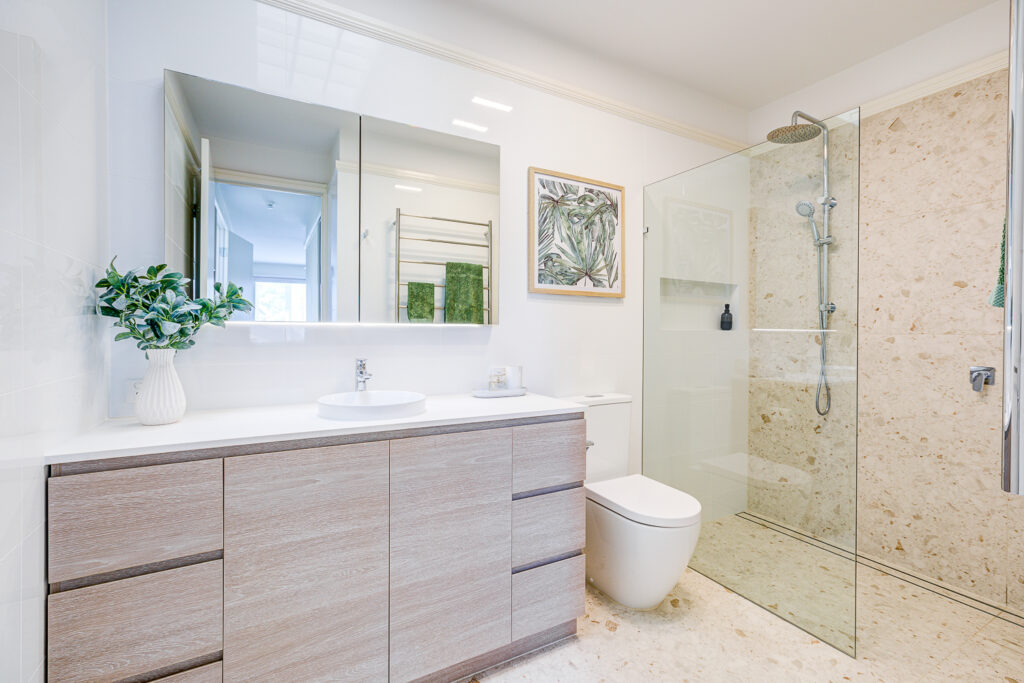 Main bathroom Renovation Warm Tones
