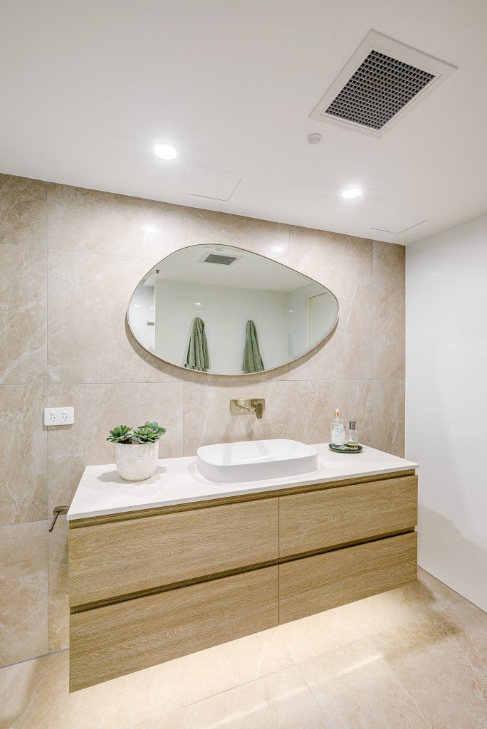 Capital Bathrooms Ensuite Renovation Under Vanity Lighting